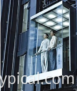 مصعد بانورامي مربع مع كابينة رفع زجاجية (XNG-009)